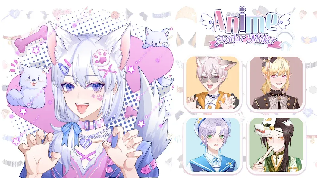 Скачать взломанную Anime Avatar Maker Creator — Все открыто — скриншот 1