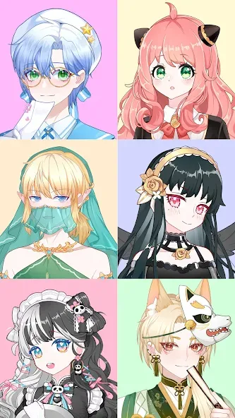 Скачать взломанную Anime Avatar Maker Creator — Все открыто — скриншот 3