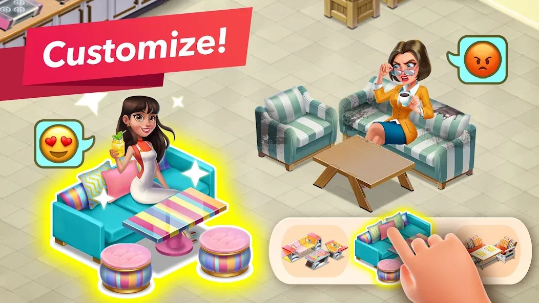 My Cafe — Restaurant Game на Андроид — Мод Много денег и алмазов — скриншот 4