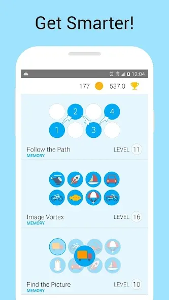 Memory Games: Brain Training на Андроид — Все уровни разблокированы — скриншот 1 Memory Games: Brain Training на Андроид — Все уровни разблокированы — скриншот 1