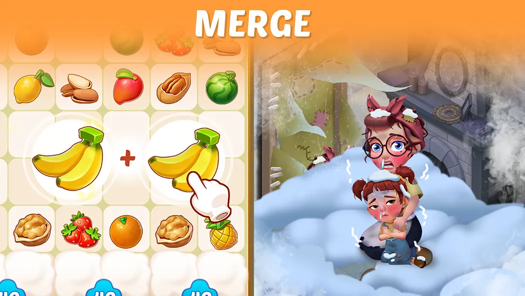 Скачать Merge Cooking:Theme Restaurant MOD APK — Много денег и энергии — скриншот 2