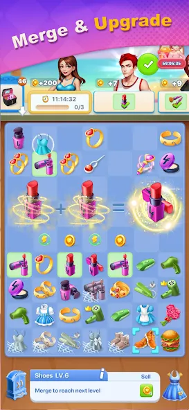 Merge Lover: Story & Makeover Mod APK Много денег — Скачать на Андроид — скриншот 4