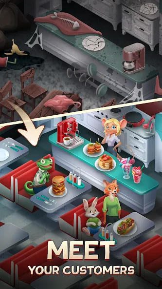 Merge Inn - Cafe Merge Game MOD APK на Android — Взлом на много денег и энергии — скриншот 3 Merge Inn - Cafe Merge Game MOD APK на Android — Взлом на много денег и энергии — скриншот 3