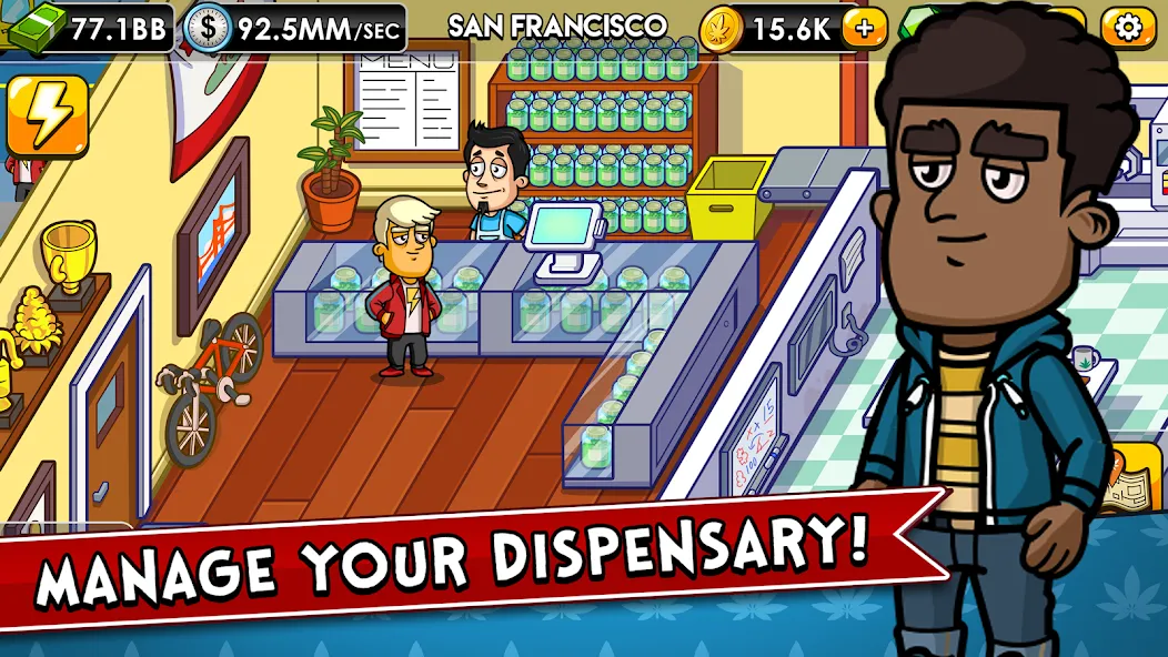 Weed Inc: Idle Tycoon MOD — Много денег на Андроид — скриншот 3
