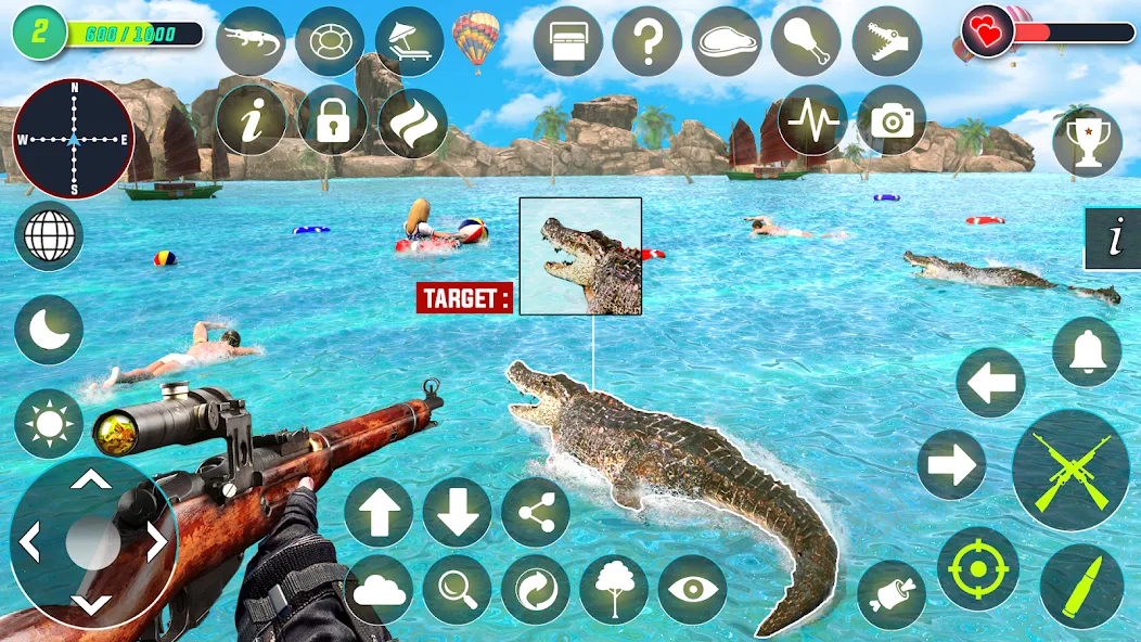 Скачать Crocodile Hunting Animal Games — Последняя версия (Много денег) — скриншот 5