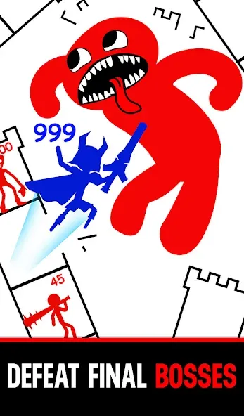 Взломанная Stick Hero: Mighty Tower Wars на Андроид — Много денег — скриншот 5
