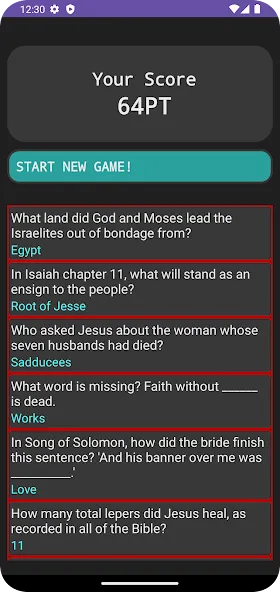 Bible Trivia — Взломанная версия (Все подсказки разблокированы) — скриншот 3