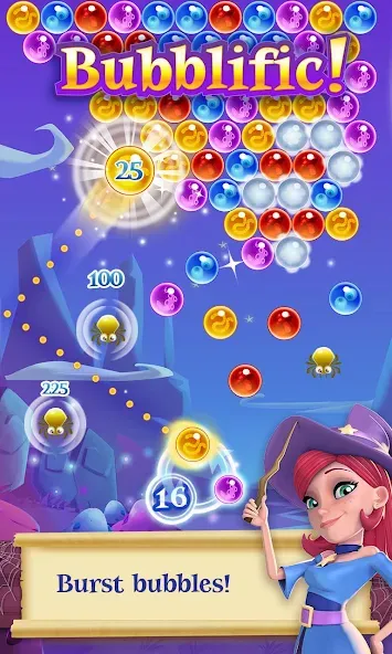Скачать взлом Bubble Witch 2 Saga на Андроид — Много жизней и ходов — скриншот 1