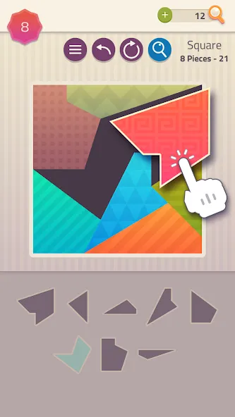 Скачать взлом Polygrams - Tangram Puzzles на Андроид — Все уровни разблокированы — скриншот 1