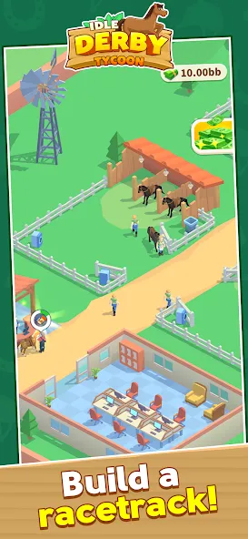 Скачать Idle Derby Tycoon на телефон — Много денег — скриншот 1