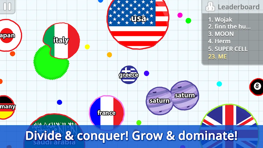 Agar.io Mod APK Бессмертие и масса — Скачать на Андроид — скриншот 2 Agar.io Mod APK Бессмертие и масса — Скачать на Андроид — скриншот 2