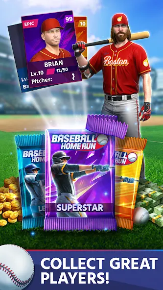 Baseball: Home Run Sports Game (Мод Бесконечные деньги и открытые стадионы) — скриншот 4
