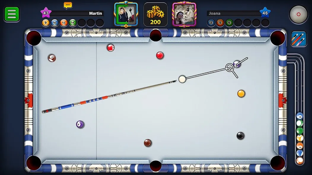 Скачать взломанную 8 Ball Pool — Бесконечные деньги и Лонг Лайнс — скриншот 3 Скачать взломанную 8 Ball Pool — Бесконечные деньги и Лонг Лайнс — скриншот 3
