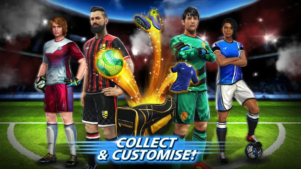 Скачать взломанную Football Strike: Online Soccer — Бесконечные деньги и много мячей — скриншот 4