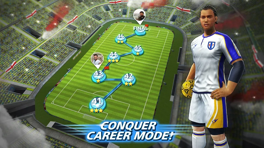 Скачать взломанную Football Strike: Online Soccer — Бесконечные деньги и много мячей — скриншот 5