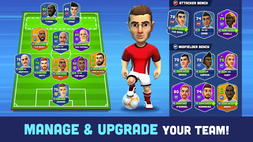 Взлом Mini Football - Mobile Soccer — Много денег — скриншот 4