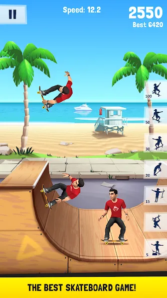 Скачать Flip Skater на телефон — Много денег — скриншот 1