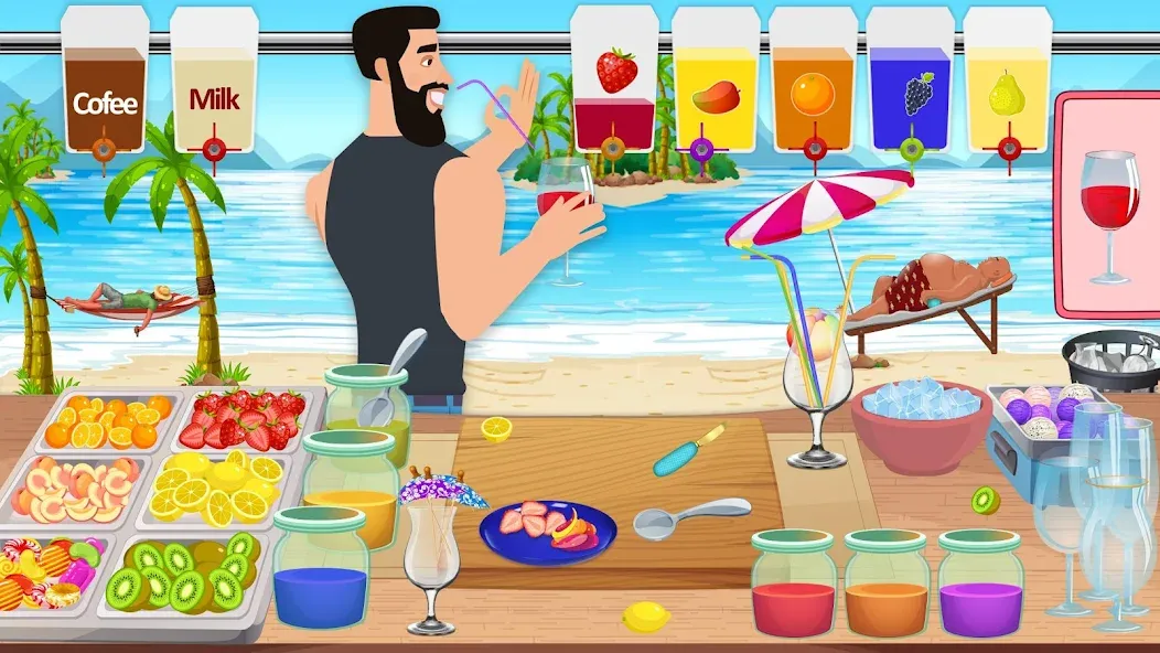 Скачать Boba cocktail:DIY recipe games (Мод: Все ингредиенты открыты) на Андроид — скриншот 1