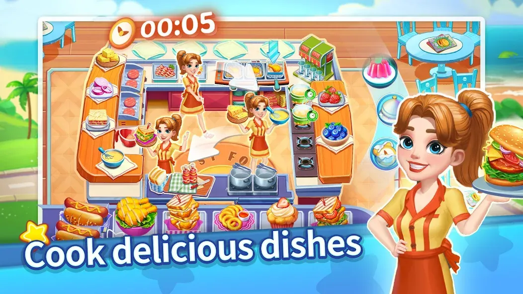 Cooking Master Adventure Games MOD APK на Android — Много денег и алмазов — скриншот 1