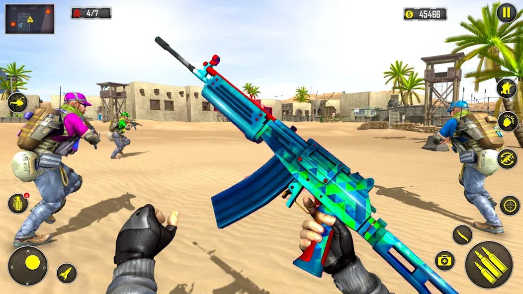 Fps Shooting Strike: Gun Games на Андроид — Мод Много денег и патронов — скриншот 1