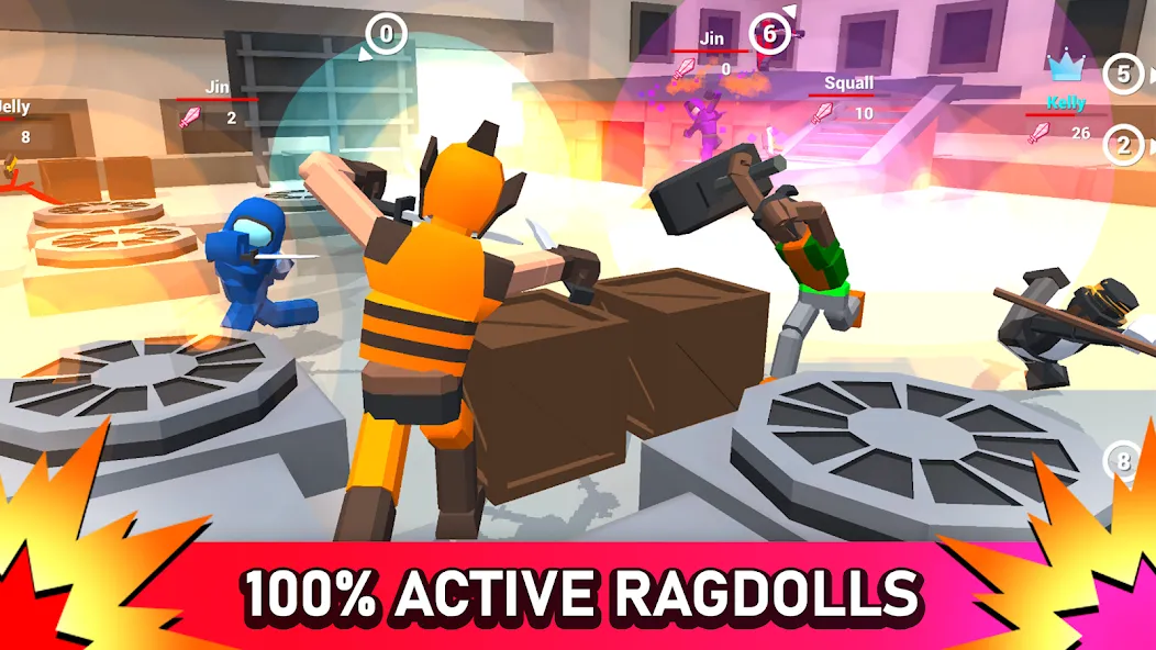 Smashgrounds.io: Ragdoll Arena на Андроид — Мод Много денег и всё разблокировано — скриншот 1