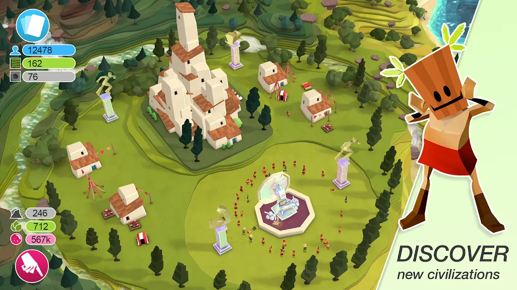 Godus на Андроид — Мод Взлом на много веры и бесценные камни — скриншот 4