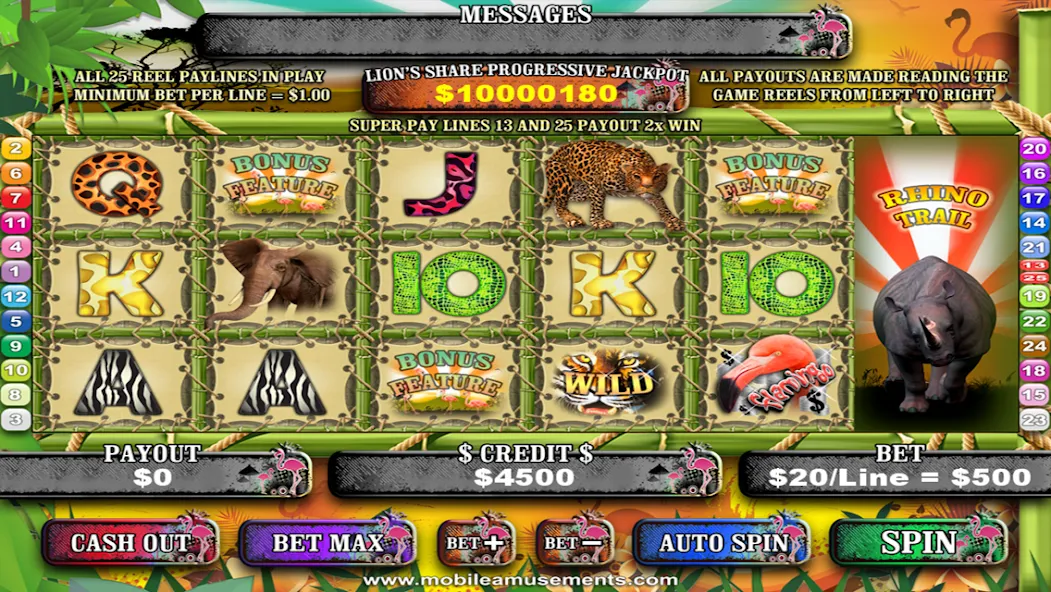 Скачать Flamingo Safari Slots MOD APK — Много денег и без рекламы — скриншот 5