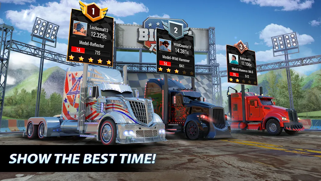 Скачать взлом Big Rig Racing: Drag racing на Андроид — Много денег — скриншот 3