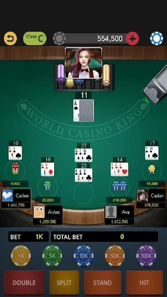 World Blackjack King — Мод: Много денег — скриншот 3