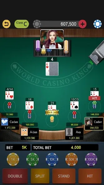 World Blackjack King — Мод: Много денег — скриншот 4