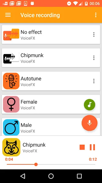 Скачать VoiceFX - Voice Changer with v (Мод: Все разблокировано) на Андроид — скриншот 1