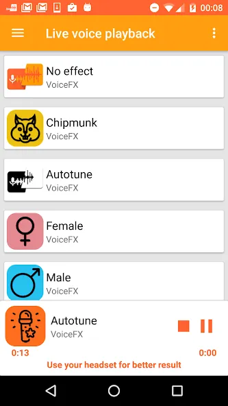 Скачать VoiceFX - Voice Changer with v (Мод: Все разблокировано) на Андроид — скриншот 5