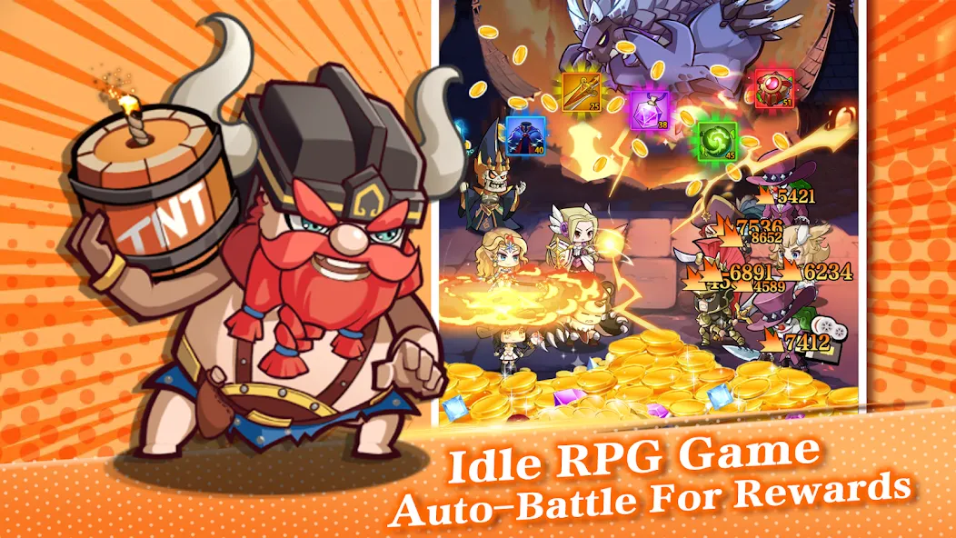 Mythic Summon: Idle RPG (Мод Много денег и алмазов) — скриншот 3