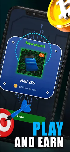 Merge Crypto Miner: Earn Money MOD APK — Много денег — скриншот 1