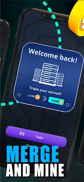 Merge Crypto Miner: Earn Money MOD APK — Много денег — скриншот 4