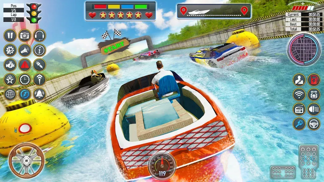 Speed Boat Racing: Boat games MOD — Много денег на Андроид — скриншот 1