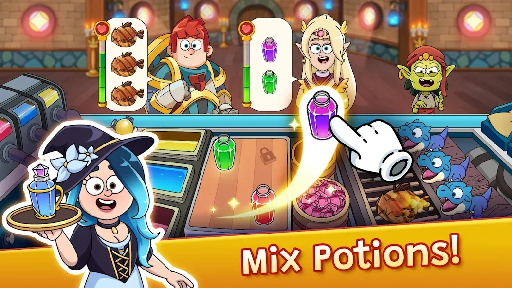 Potion Punch 2: Cooking Quest MOD APK — Много денег и алмазов — скриншот 1
