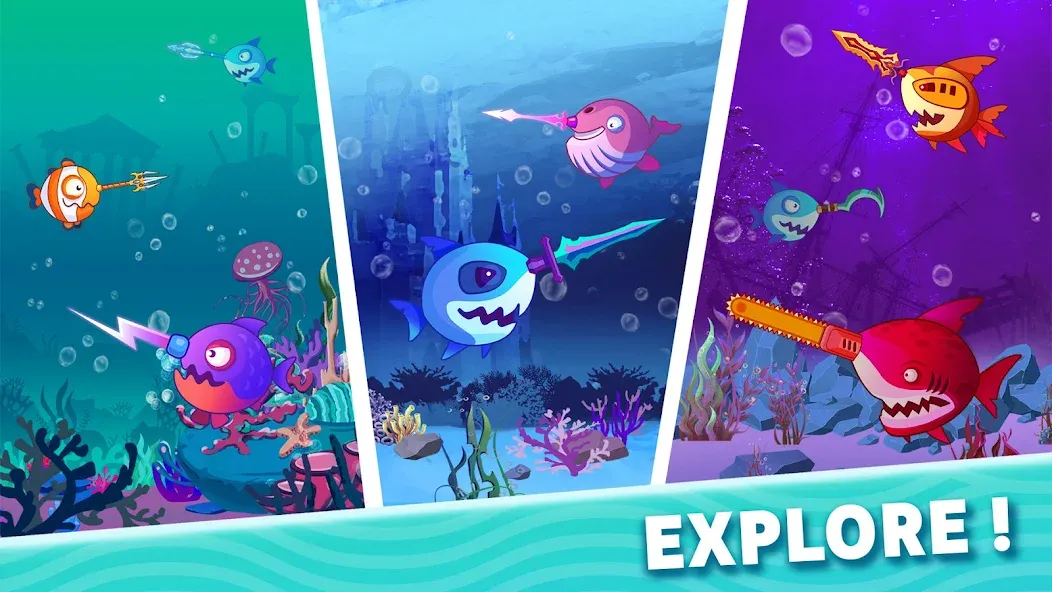 Скачать Sword Shark.io - Hungry Shark на телефон — Много денег и без рекламы — скриншот 4 Скачать Sword Shark.io - Hungry Shark на телефон — Много денег и без рекламы — скриншот 4