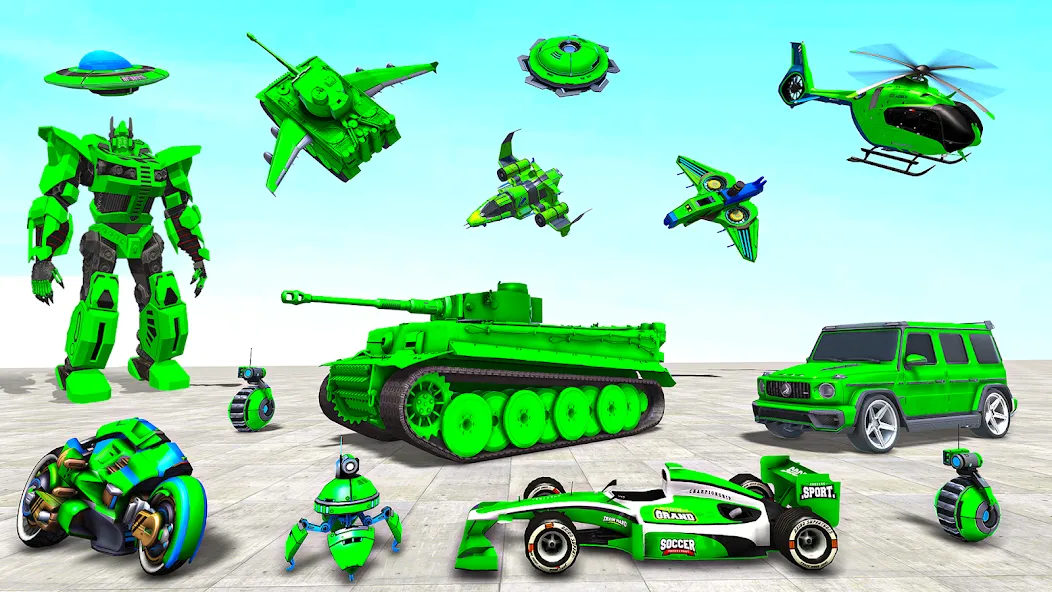 Скачать взломанную Tank Robot Game Army Games — Много денег — скриншот 2