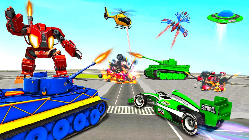 Скачать взломанную Tank Robot Game Army Games — Много денег — скриншот 5