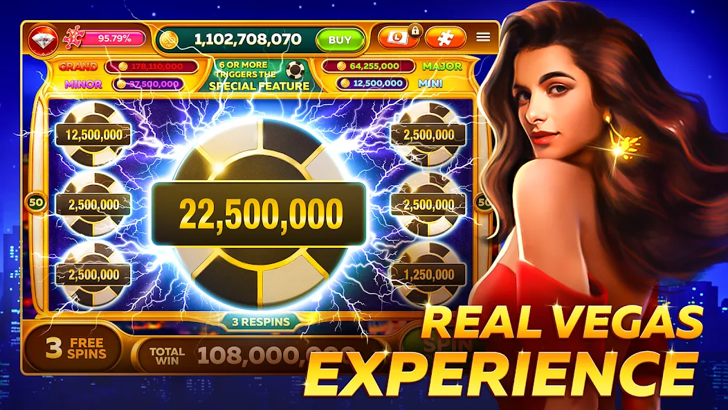 Infinity Slots - Casino Games MOD APK на Android — Бесконечные монеты — скриншот 1
