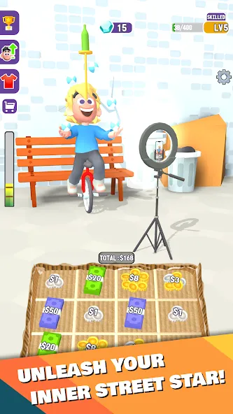 Взломанная Street Life: Merge Tap Clicker на Андроид — Много денег — скриншот 1