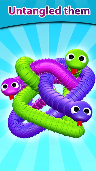 Tangled Snakes Puzzle Game MOD APK — Много денег — скриншот 1