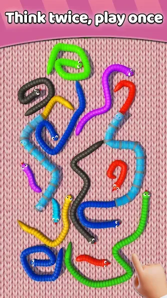 Tangled Snakes Puzzle Game MOD APK — Много денег — скриншот 2