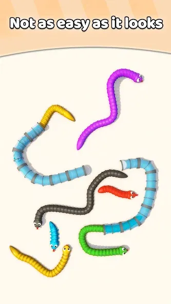 Tangled Snakes Puzzle Game MOD APK — Много денег — скриншот 3