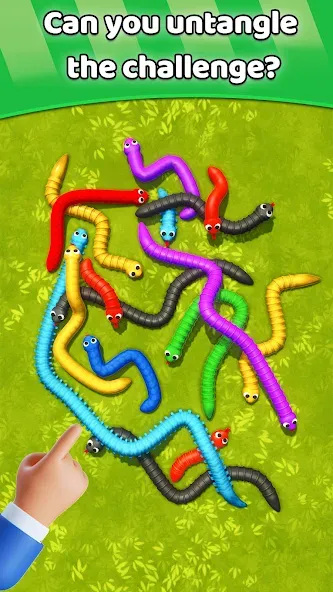 Tangled Snakes Puzzle Game MOD APK — Много денег — скриншот 5
