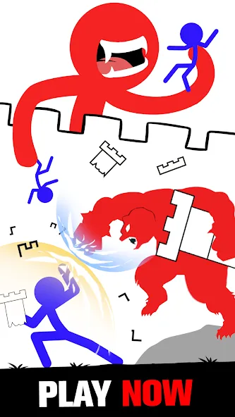 Stick Fight: Endless Battle — Много денег и бессмертие — скриншот 1