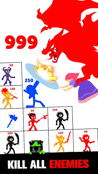 Stick Fight: Endless Battle — Много денег и бессмертие — скриншот 2