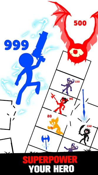Stick Fight: Endless Battle — Много денег и бессмертие — скриншот 3