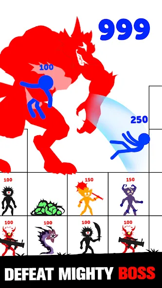 Stick Fight: Endless Battle — Много денег и бессмертие — скриншот 5